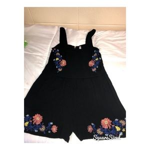 flowered black romper